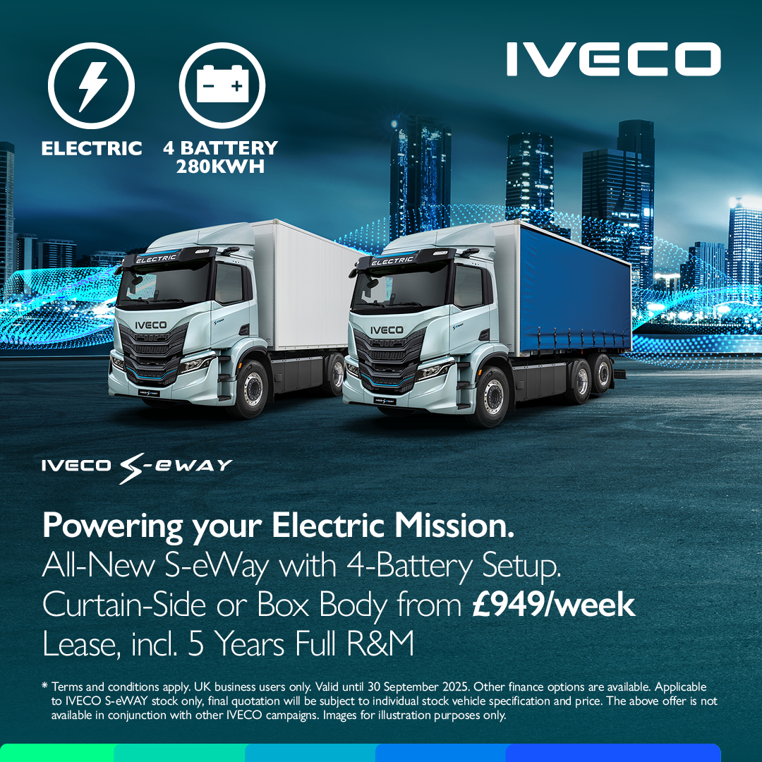 THE ALL-NEW FULLY ELECTRIC IVECO S-eWAY HAS ARRIVED. 4-BATTERY CONFIGURATION.